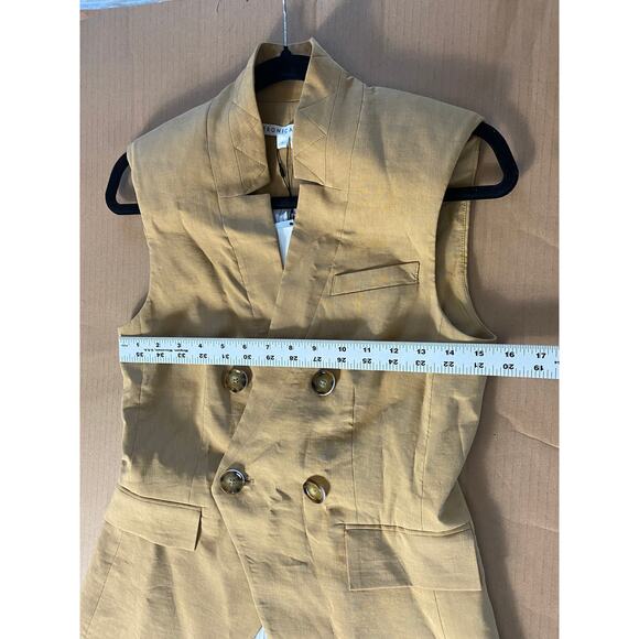 NWT VERONICA BEARD VEST TAN 0 DOUBLE BREASTED MINIMALIST QUIET LUXURY - Picture 16 of 16